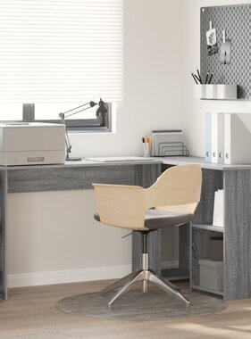 VidaXL Grijs Computer Bureau Grijs Sonoma MDF Medium Opberg Bureau