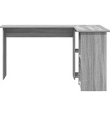 VidaXL Grijs Computer Bureau Grijs Sonoma MDF Medium Opberg Bureau