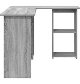 VidaXL Grijs Computer Bureau Grijs Sonoma MDF Medium Opberg Bureau