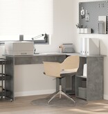 VidaXL Beton Grijs Computerbureau Beton grijs Spaanplaat Computerbureau