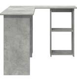 VidaXL Beton Grijs Computerbureau Beton grijs Spaanplaat Computerbureau