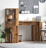 VidaXL Bureau met Opslag Oud Hout 113x54x120 cm Engineered Hout