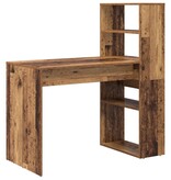 VidaXL Bureau met Opslag Oud Hout 113x54x120 cm Engineered Hout