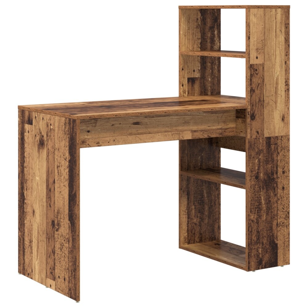 VidaXL Bureau met Opslag Oud Hout 113x54x120 cm Engineered Hout