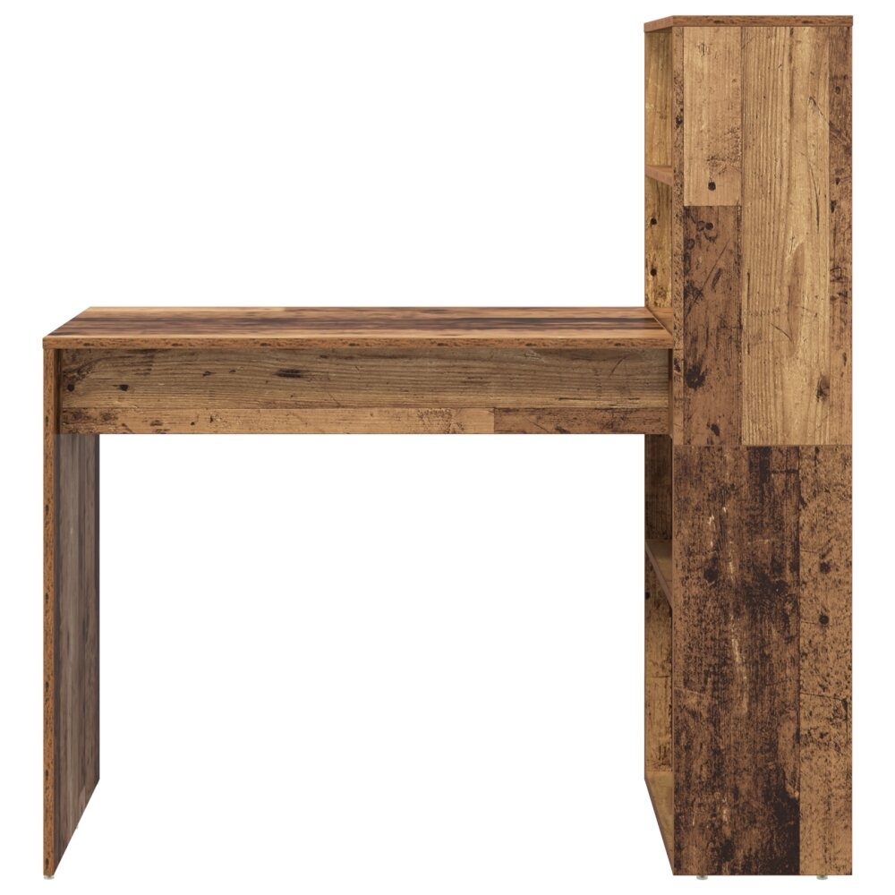 VidaXL Bureau met Opslag Oud Hout 113x54x120 cm Engineered Hout