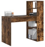 VidaXL Bureau met Opslag Gerookt Eiken 113x54x120 cm Hout