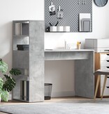 VidaXL Bureau met Opslag Beton Grijs 113x54x120 cm Bewerkt Hout