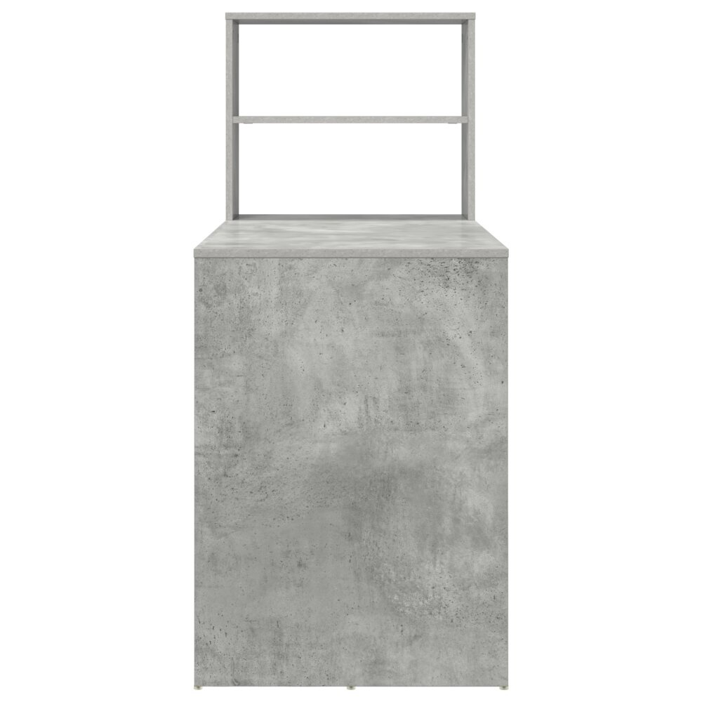 VidaXL Bureau met Opslag Beton Grijs 113x54x120 cm Bewerkt Hout