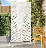 VidaXL Metalen Hekpaneel Wit Metaal Middel Duurzaam Metalen Hekpaneel