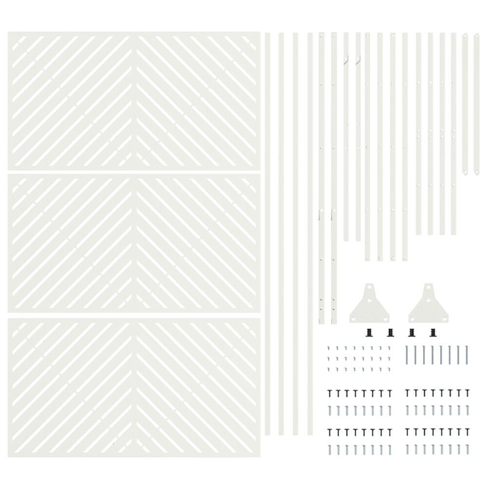 VidaXL Metalen Hekpaneel Wit Metaal Middel Duurzaam Metalen Hekpaneel