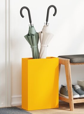 VidaXL Paraplubak Mosterdgeel Metaal Compact Paraplubak Rechthoekig