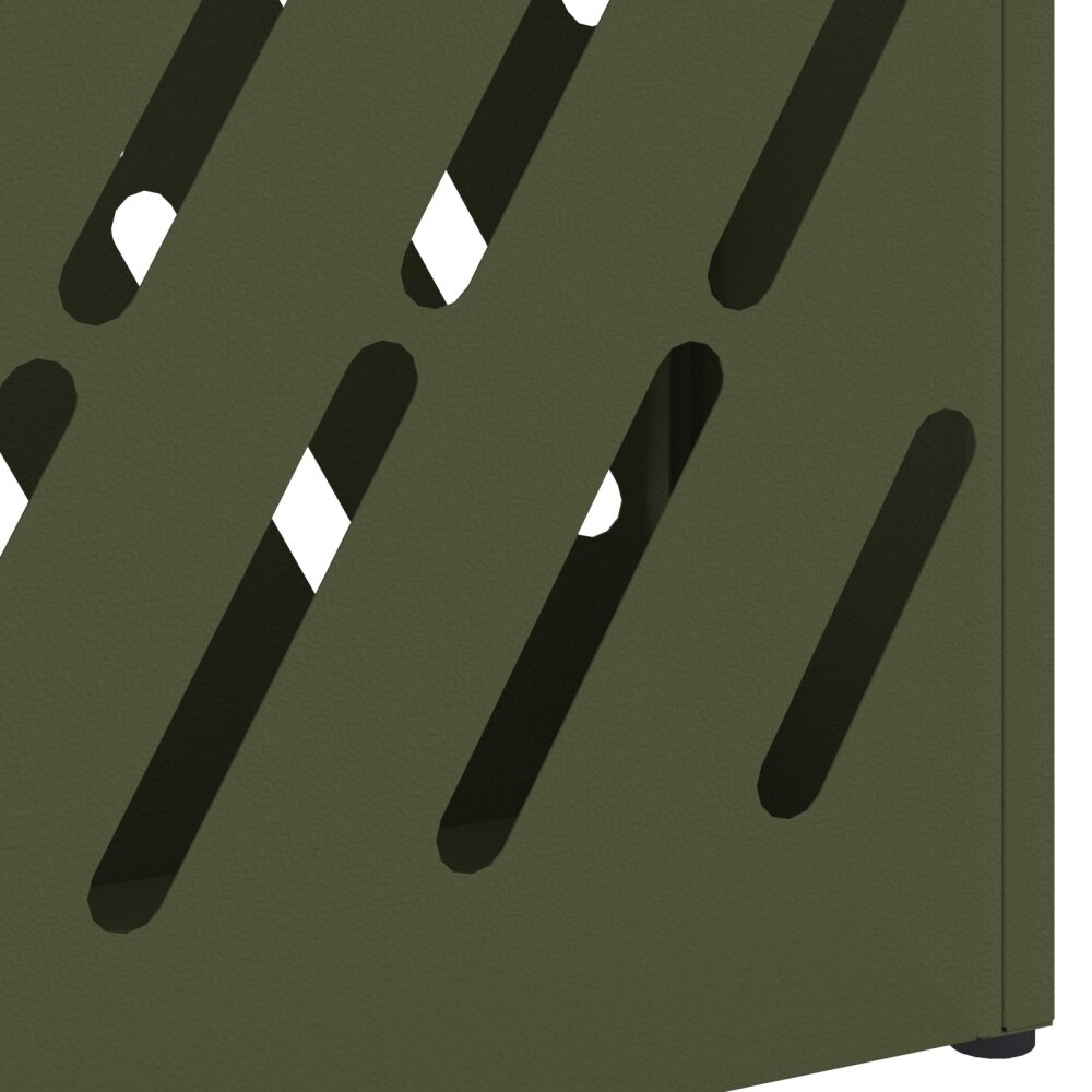 VidaXL Paraplubak Olijfgroen Metaal Standaard Paraplubak Rechthoekig