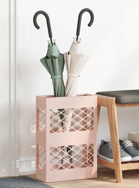 VidaXL Paraplubak Roze Metaal Standaard Decoratieve Inzetstukken