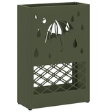 VidaXL Paraplubak Olijfgroen Metaal Medium Decoratieve Inzetstukken