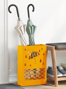 VidaXL Parapluhouder Mosterdgeel Staal Middelgroot