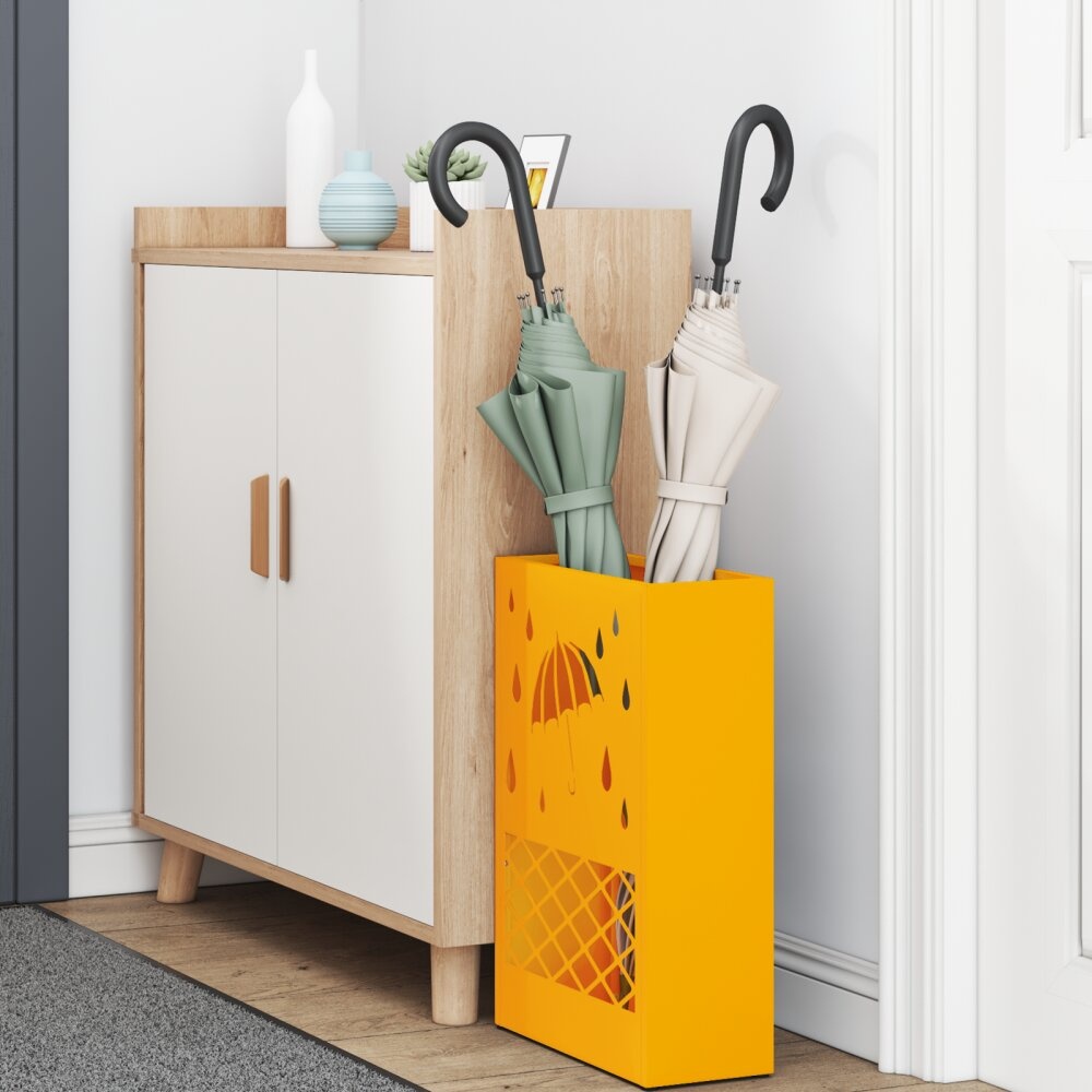 VidaXL Parapluhouder Mosterdgeel Staal Middelgroot