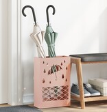 VidaXL Parapluhouder Roze Metaal Middel Decoratieve inzetstukken