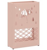 VidaXL Parapluhouder Roze Metaal Middel Decoratieve inzetstukken