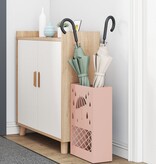 VidaXL Parapluhouder Roze Metaal Middel Decoratieve inzetstukken