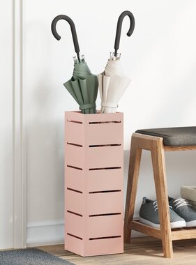 VidaXL Paraplubak Roze Metaal Decoratieve Inlegstukken Roze Paraplubak