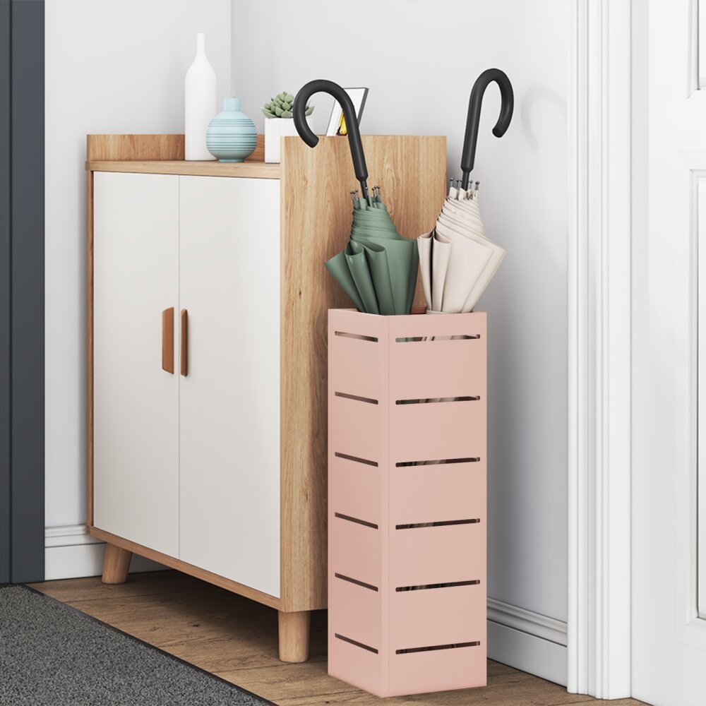 VidaXL Paraplubak Roze Metaal Decoratieve Inlegstukken Roze Paraplubak