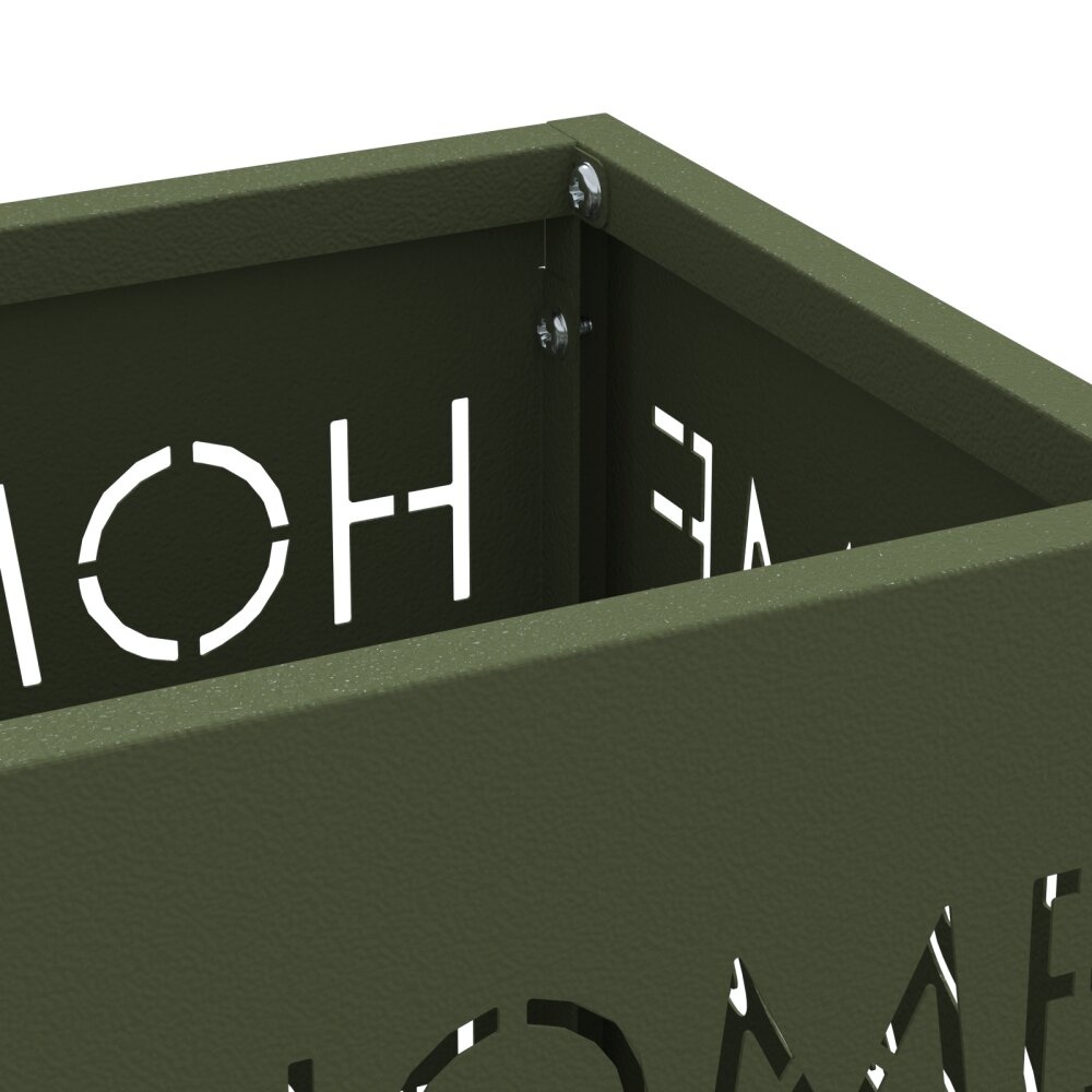 VidaXL Parapluhouder Olijfgroen Metaal Standaard Design Parapluhouder