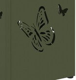 VidaXL Parapluhouder Olijfgroen Metaal Standaard Design Parapluhouder