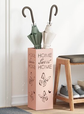 VidaXL Paraplubak Roze Metaal Medium Decoratieve Inzetstukken