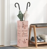 VidaXL Paraplubak Roze Metaal Standaard Decoratieve Inzetten