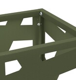 VidaXL Paraplubak Olijfgroen Metaal Standaard Decoratieve inzetstukken