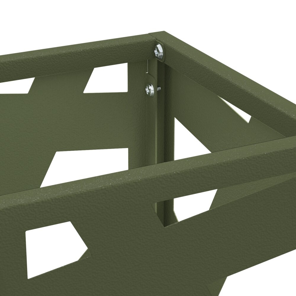 VidaXL Paraplubak Olijfgroen Metaal Standaard Decoratieve inzetstukken