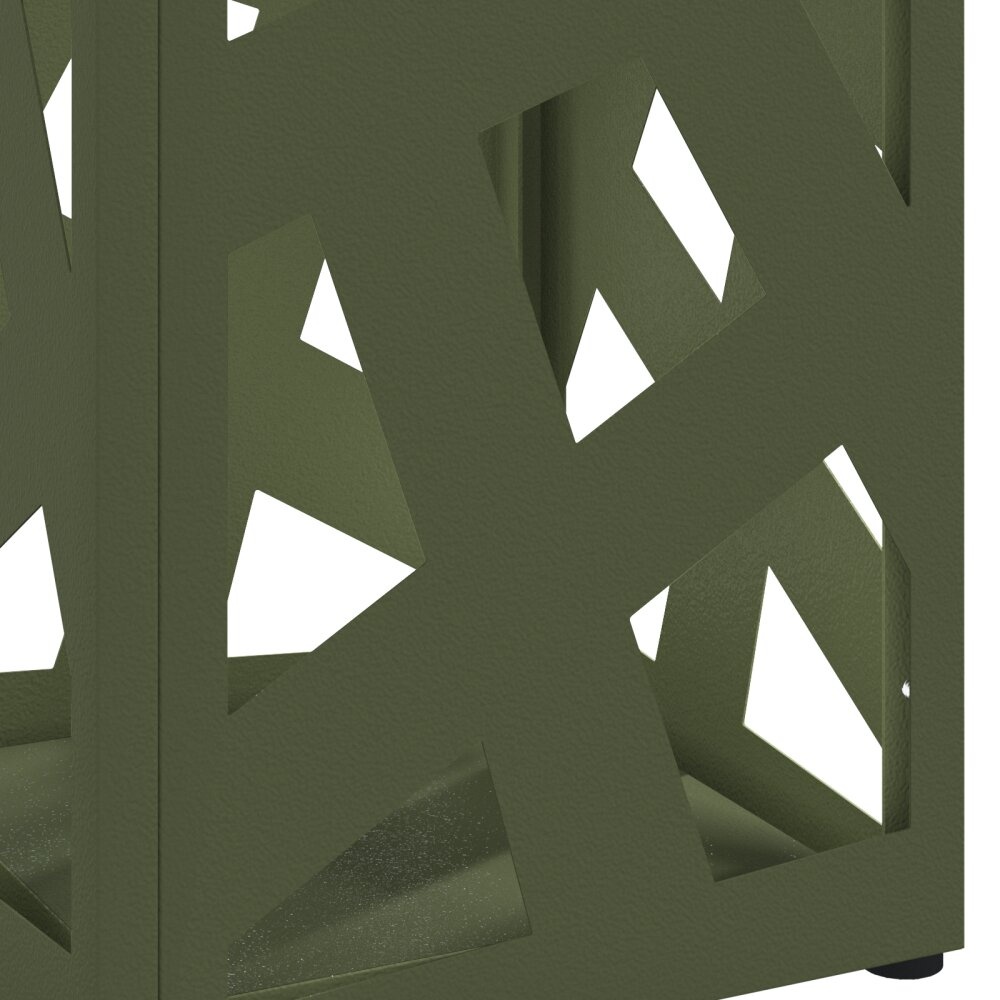 VidaXL Paraplubak Olijfgroen Metaal Standaard Decoratieve inzetstukken