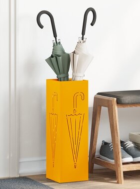 VidaXL Parapluhouder Mosterdgeel Metaal Standaard