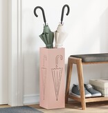 VidaXL Paraplubak Roze Metaal Middelgroot Rechthoekig Modern