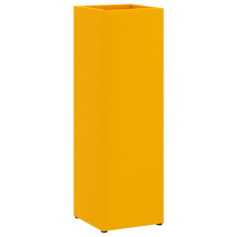 VidaXL Paraplubak Mosterd geel Metaal Standaard Paraplubak Rechthoekig