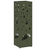 VidaXL Paraplubak Olijfgroen Metaal Middel Decoratieve inzetstukken