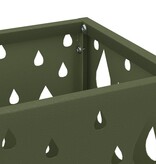 VidaXL Paraplubak Olijfgroen Metaal Middel Decoratieve inzetstukken