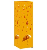 VidaXL Paraplu Stand Mosterdgeel Metaal Compact Decoratieve Inlagen