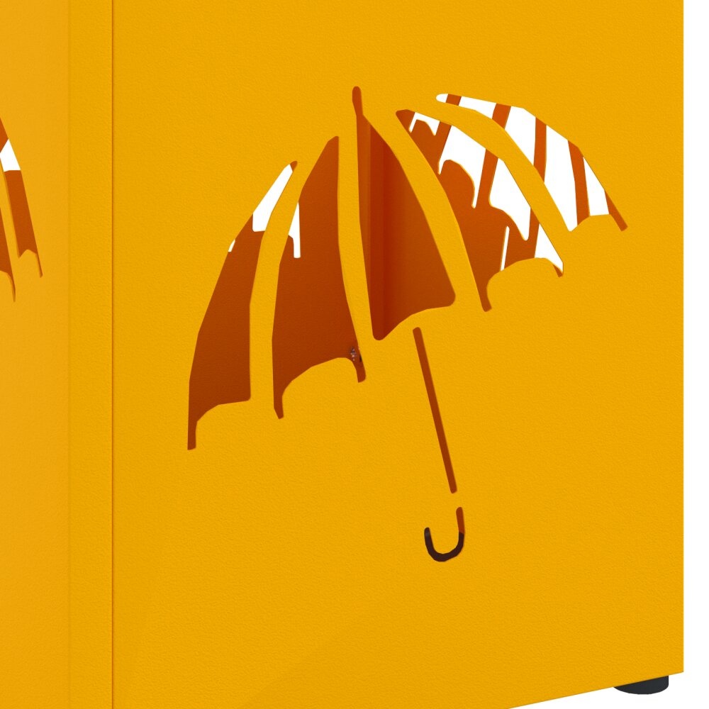 VidaXL Paraplu Stand Mosterdgeel Metaal Compact Decoratieve Inlagen