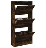 VidaXL Schoenenkast 60x21x125,5 cm bewerkt hout gerookt eikenkleurig