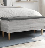 VidaXL Opbergbankje 102x42x46 cm bewerkt hout grijs sonoma eikenkleur