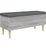 VidaXL Opbergbankje 102x42x46 cm bewerkt hout grijs sonoma eikenkleur