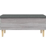 VidaXL Opbergbankje 102x42x46 cm bewerkt hout grijs sonoma eikenkleur