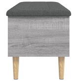 VidaXL Opbergbankje 102x42x46 cm bewerkt hout grijs sonoma eikenkleur