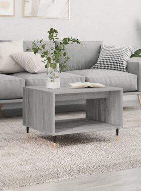 VidaXL Salontafel 60x50x40 cm bewerkt hout grijs sonoma eikenkleurig