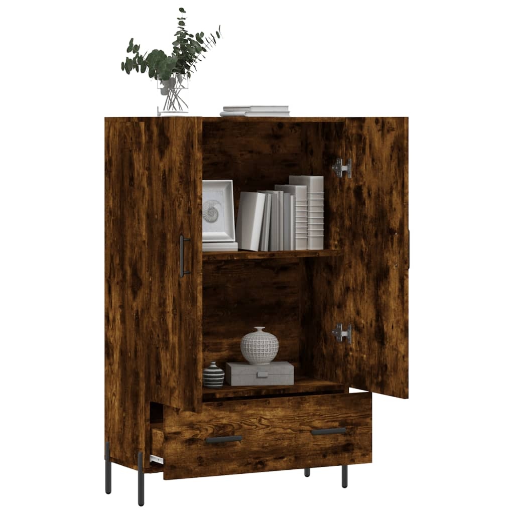 VidaXL Hoge kast 69,5x31x115 cm bewerkt hout gerookt eikenkleurig