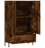 VidaXL Hoge kast 69,5x31x115 cm bewerkt hout gerookt eikenkleurig