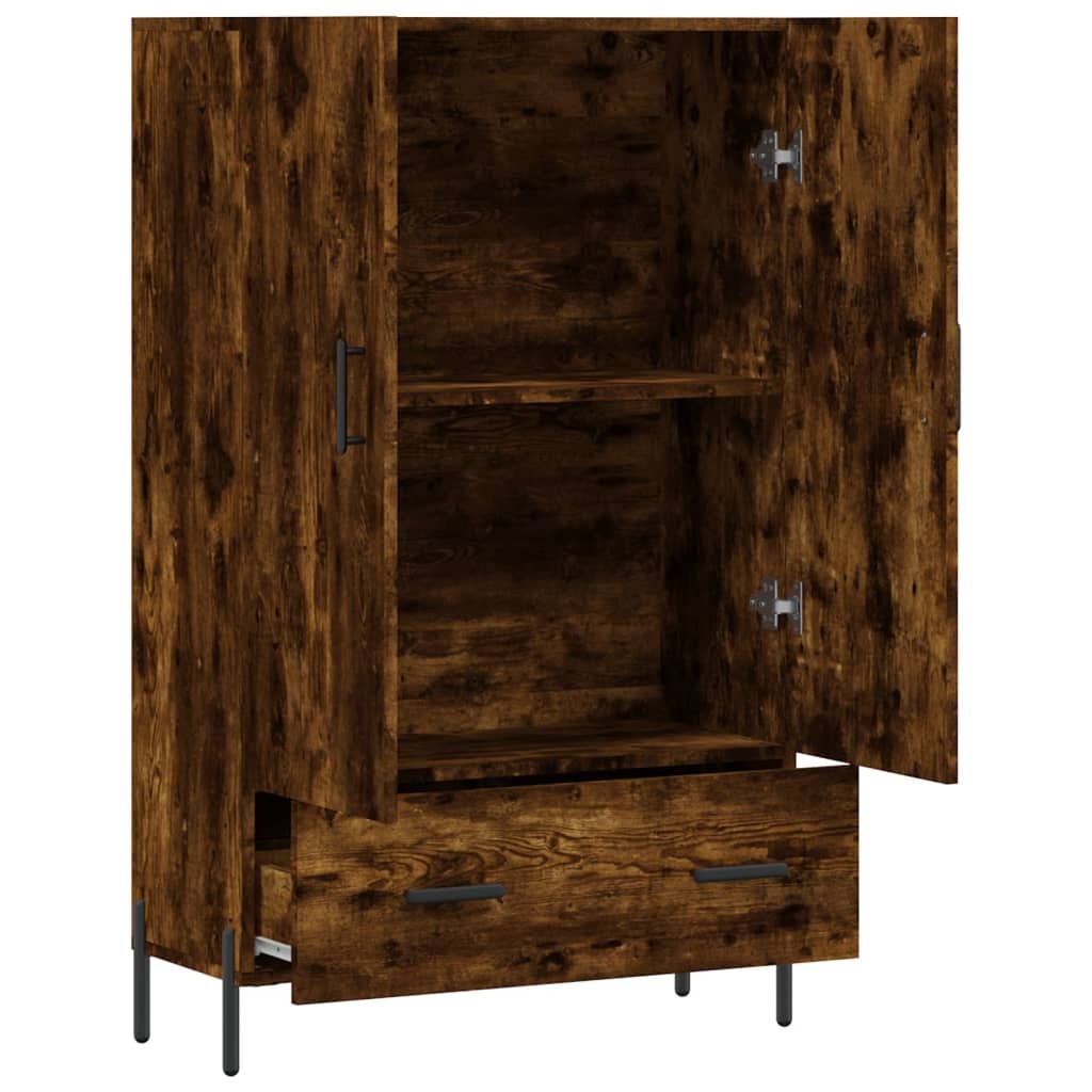 VidaXL Hoge kast 69,5x31x115 cm bewerkt hout gerookt eikenkleurig