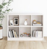 VidaXL Boekenkast 104x33x76 cm massief grenenhout wit