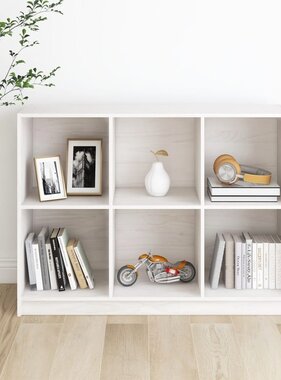 VidaXL Boekenkast 104x33x76 cm massief grenenhout wit